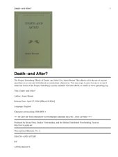 book Death—and After?