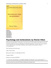 book Psychology and Achievement