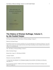 book The History of Woman Suffrage, Volume V