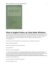 book Woman's Work in English Fiction From the Restoration to the Mid-Victorian Period