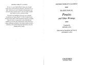 book Pascal's Pensees [Oxford World's Classics]