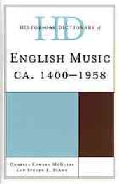 book Historical dictionary of English music, ca. 1400-1958