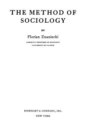 book The Method of Sociology