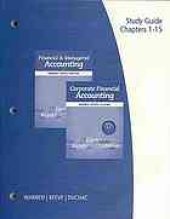 book Warren/Reeve/duchac's Financial & Managerial Accounting, 12th and Corporate Financial Accounting