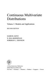 book Continuous multivariate distributions. Vol. 1, Models and applications