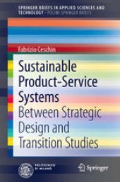 book Sustainable Product-Service Systems: Between Strategic Design and Transition Studies