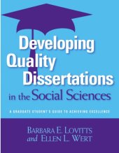 book Developing quality dissertations in the social sciences : a graduate student's guide to achieving excellence