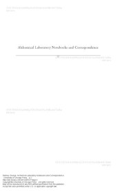 book Alchemical Laboratory Notebooks and Correspondence