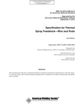 book Specification for thermal spray feedstock--wire and rods