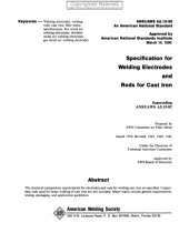 book Specification for welding electrodes and rods for cast iron