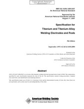 book Specification for titanium and titanium-alloy welding electrodes and rods