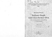 book Sultan-Dagh und Akschehir-Ova. Eine landeskundliche Untersuchung in Inneranatolien