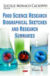 book Food Science Research Biographical Sketches and Research Summaries