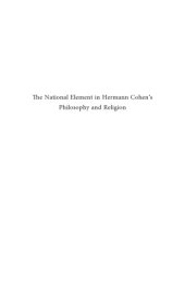 book The National Element in Hermann Cohen's Philosophy and Religion