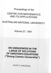 book On uniqueness in the large of solutions of Einstein's equations ("strong cosmic censorship")