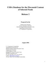 book USDA database for the flavonoid content of selected foods