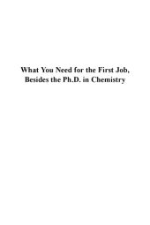 book What you need for the first job, besides the Ph.D. in chemistry