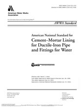 book AWWA standard : cement-mortar lining for ductile-iron pipe and fittings