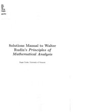 book Solutions Manual to Principles of Mathematical Analysis