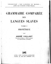 book Grammaire comparée des langues slaves. Tome I, Phonétique.