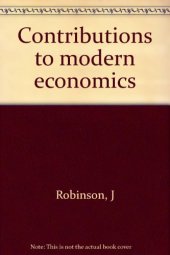 book Contributions to Modern Economics