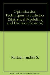 book Optimization Techniques in Statistics