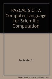 book Pascal-Sc. A Computer Language for Scientific Computation