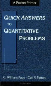 book Quick Answers to Quantitative Problems. A Pocket Primer