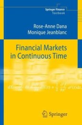 book Financial markets in continuous time