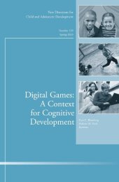 book Digital Games: A Context for Cognitive Development: New Directions for Child and Adolescent Development, Number 139