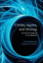 book Crimes, Harms, and Wrongs: On the Principles of Criminalisation