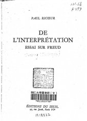 book De l'interpretation (essai sur Freud)