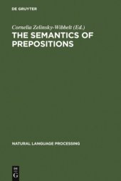 book The Semantics of Prepositions: : From Mental Processing to Natural Language Processing