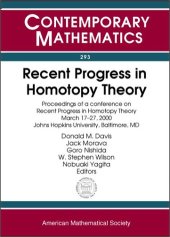 book Recent Progress in Homotopy Theory