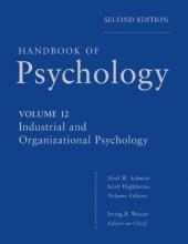 book Handbook of Psychology, Volume 12: Industrial and Organizational Psychology