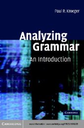 book Analyzing Grammar - An Introduction