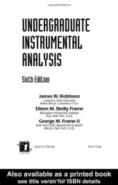 book Undergraduate Instrumental Analysis