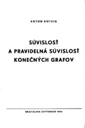 book Suvislost a pravidelna suvislost konecnych grafov