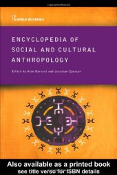 book Encyclopedia of Social and Cultural Anthropology