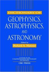 book Dictionary of geophysics, astrophysics, and astronomy