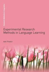 book Experimental Research Methods in Language Learning