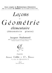 book Leçons de géométrie élémentaire I (géométrie plane)