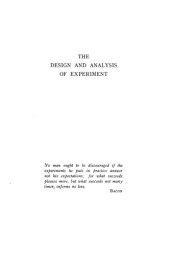 book The Design and Analysis of Experiment