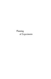 book Planning of Experiments