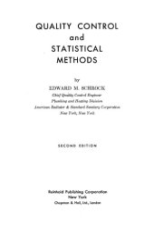 book Quality Control and Statistical Methods