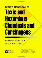 book Sittig's handbook of toxic and hazardous chemicals and carcinogens