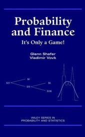 book Probability and finance : it's only a game!