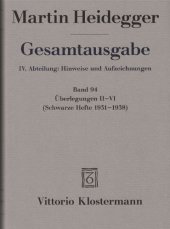 book Überlegungen II-VI (Schwarze Hefte 1931-1938)