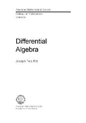 book Differential Algebra 