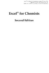 book Excel for chemists: a comprehensive guide